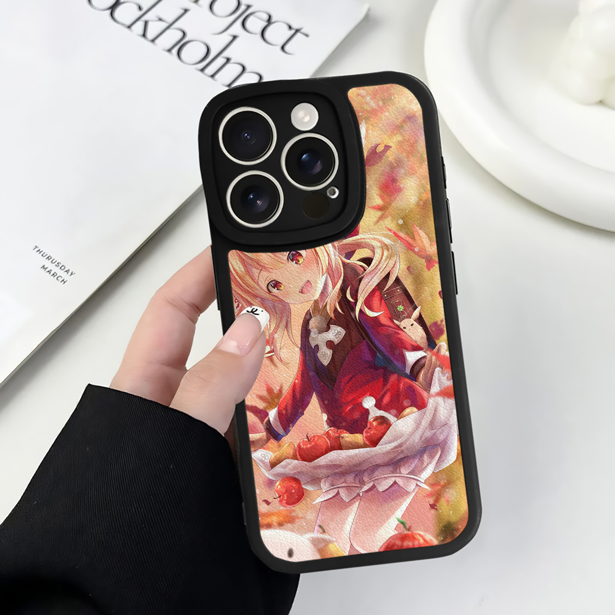 げんし神 genshin 【iPhone 16シリーズ対応】シリコンスマホケース（レザー調） 材質：シリコン